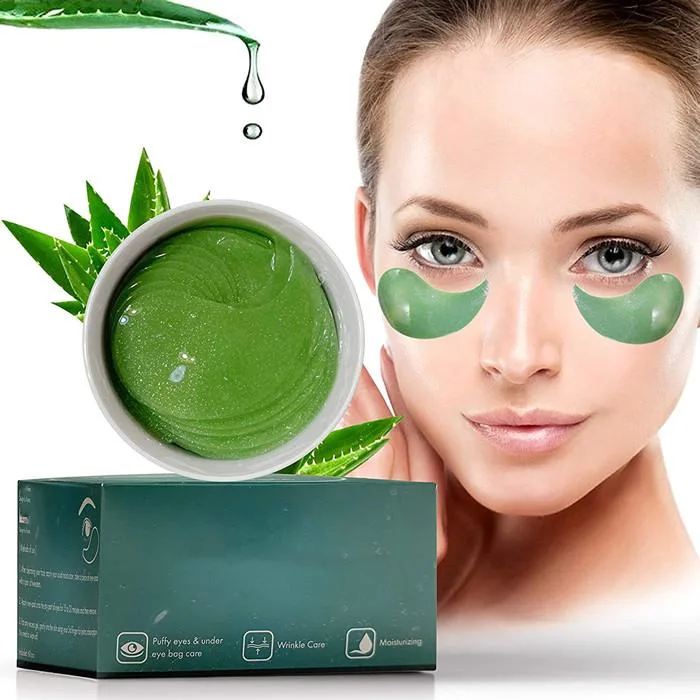 Skin Care Remove Dark Circle Seaweed All Natural Collagen Cold Moisturizing Patch Eye Mask Gel Pads Hydrogel Herb Under Eye Patches 30pairs/Bottle