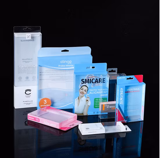 Commerce de gros personnalisé transparent pliant PVC Pet PP emballage cadeau en plastique utilisé dans les cosmétiques parfum vin chat nourriture pour chien bijoux jouets culottes sous-vêtements boîtes d'emballage