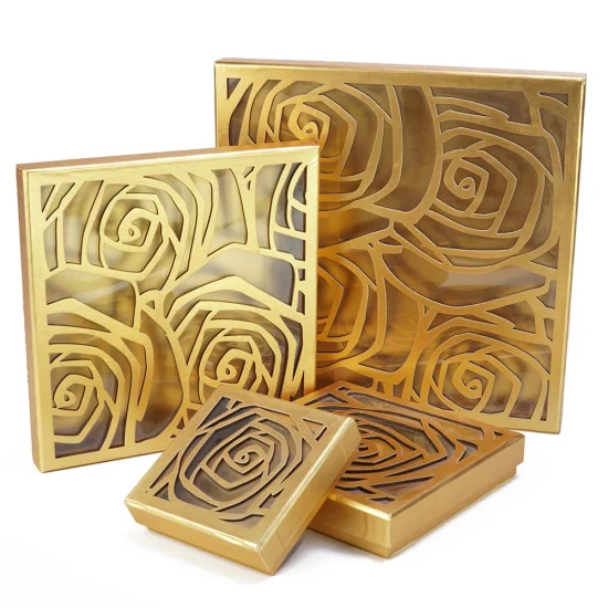 Sawtru Carton Sculpté Alimentaire Chocolat Bonbons Cookie Papier Boîte-Cadeau avec Fenêtre En PVC Transparent