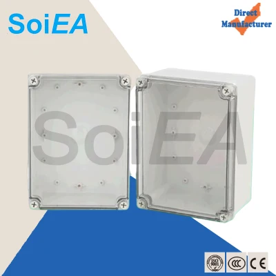 Boîte de jonction électrique étanche grise transparente série AG, boîte adaptable carrée en PVC Prestoplast